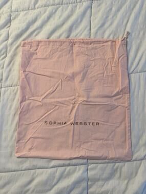 New Sophia Webster Light Baby Pink Dust Bag Drawstring Luxury Designer Logo